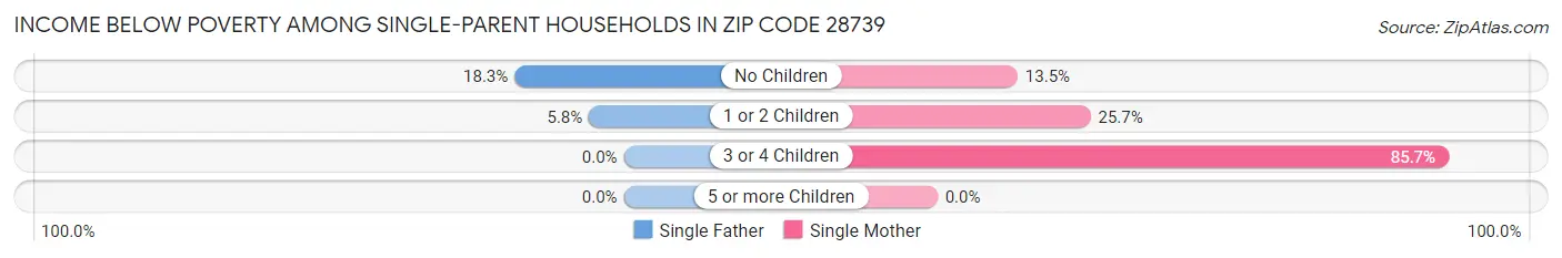 Income Below Poverty Among Single-Parent Households in Zip Code 28739