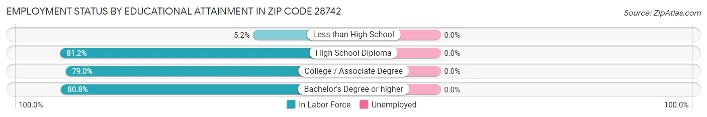 Employment Status by Educational Attainment in Zip Code 28742