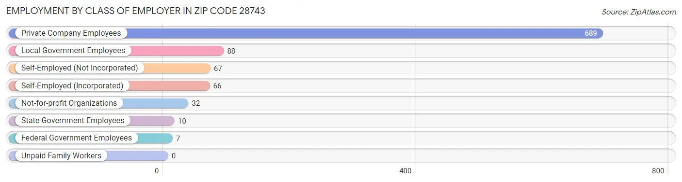 Employment by Class of Employer in Zip Code 28743