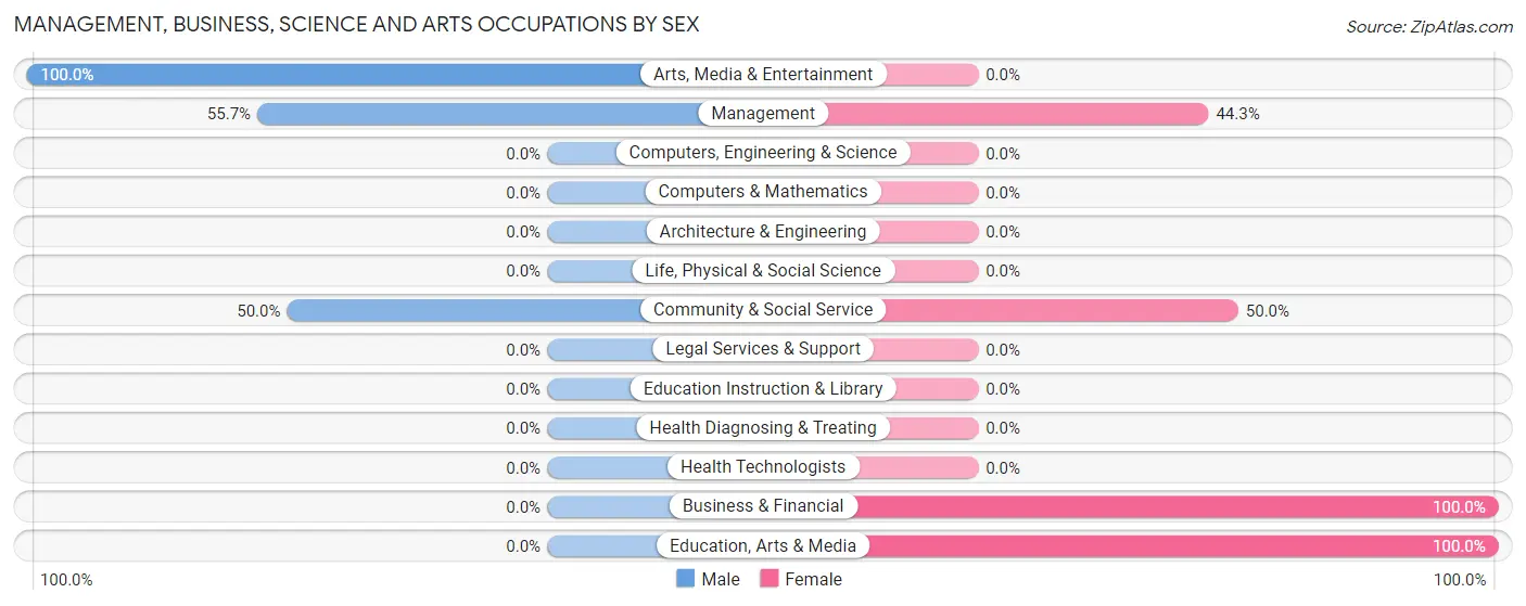 Management, Business, Science and Arts Occupations by Sex in Zip Code 28745