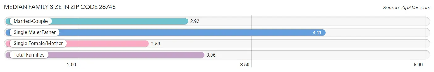 Median Family Size in Zip Code 28745