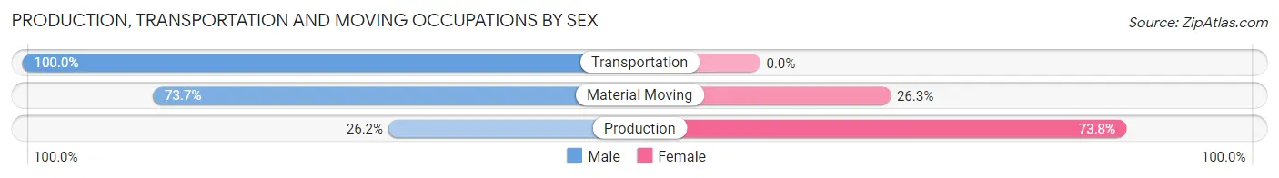 Production, Transportation and Moving Occupations by Sex in Zip Code 28747