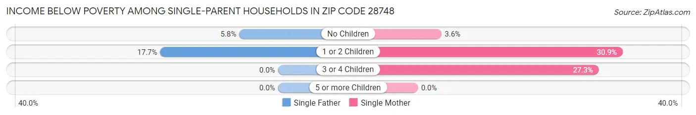 Income Below Poverty Among Single-Parent Households in Zip Code 28748