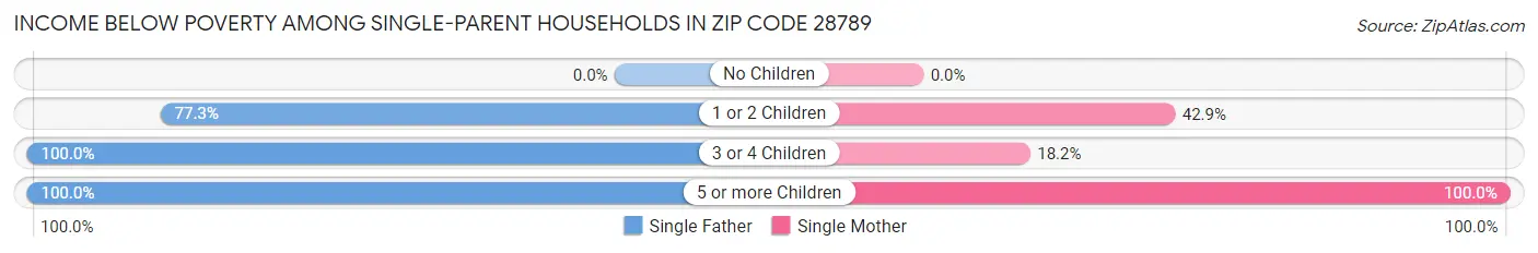 Income Below Poverty Among Single-Parent Households in Zip Code 28789