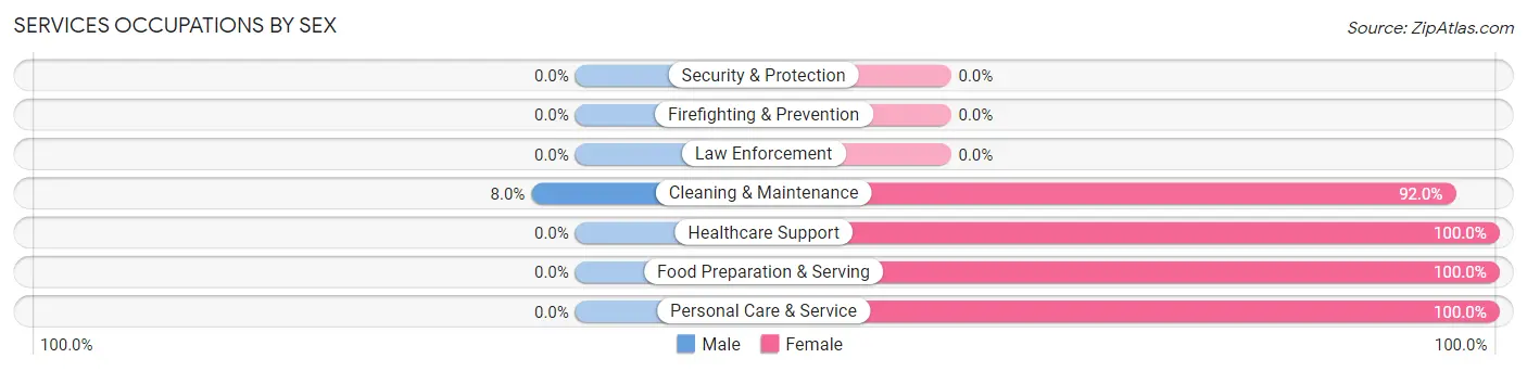 Services Occupations by Sex in Zip Code 29030