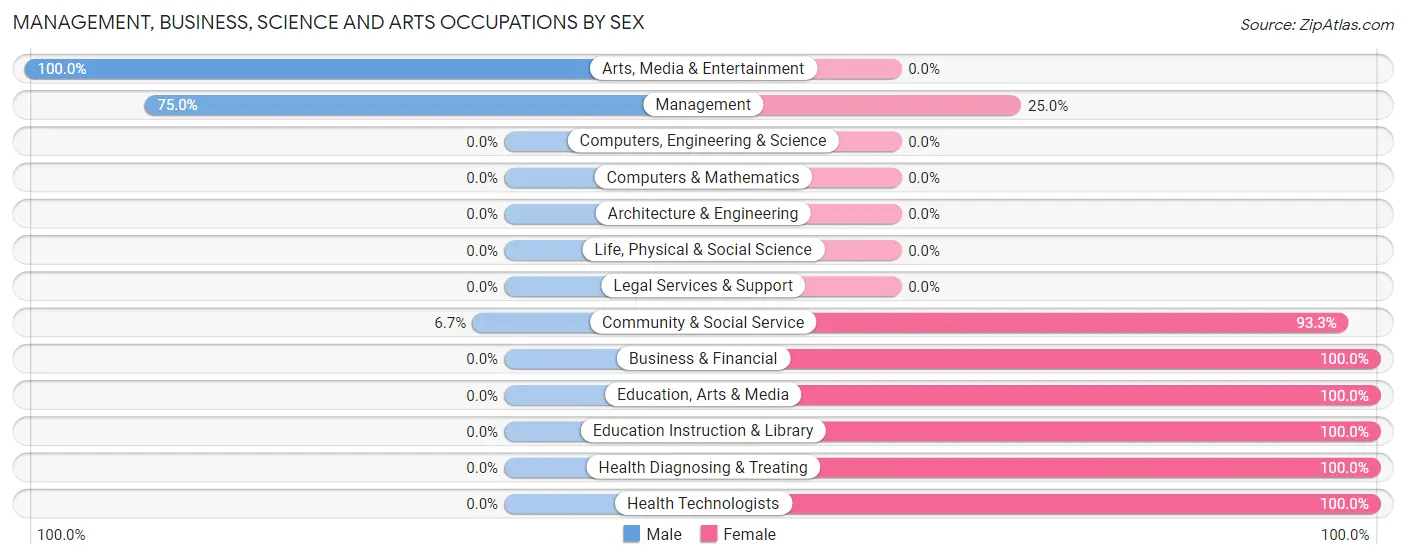 Management, Business, Science and Arts Occupations by Sex in Zip Code 29031