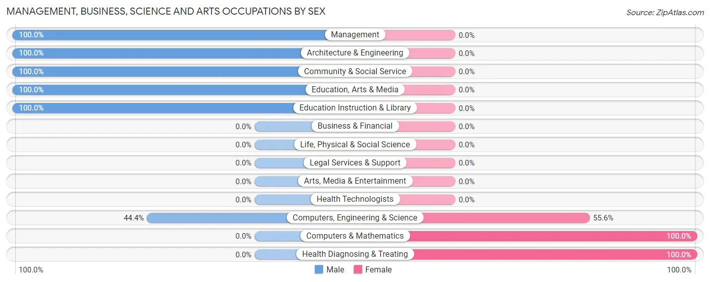 Management, Business, Science and Arts Occupations by Sex in Zip Code 29104