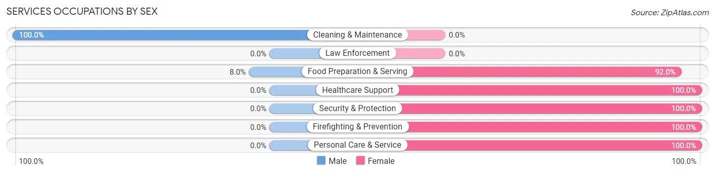 Services Occupations by Sex in Zip Code 29107