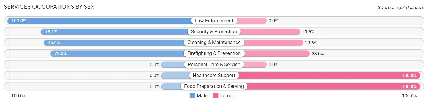 Services Occupations by Sex in Zip Code 29113
