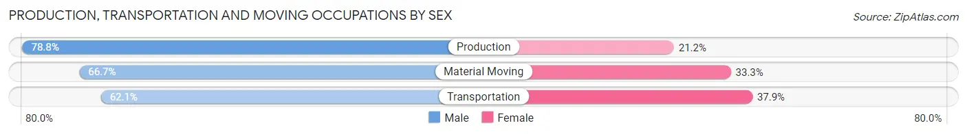 Production, Transportation and Moving Occupations by Sex in Zip Code 29127
