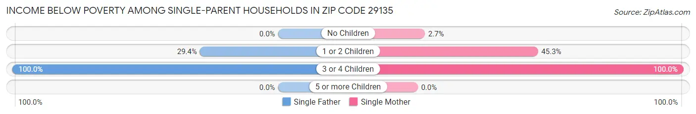 Income Below Poverty Among Single-Parent Households in Zip Code 29135