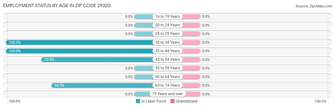 Employment Status by Age in Zip Code 29320