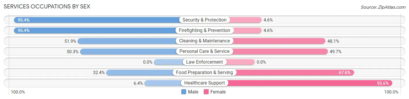 Services Occupations by Sex in Zip Code 29325