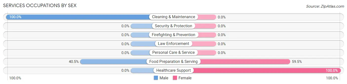 Services Occupations by Sex in Zip Code 29332