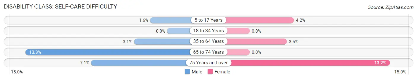 Disability in Zip Code 29340: <span>Self-Care Difficulty</span>