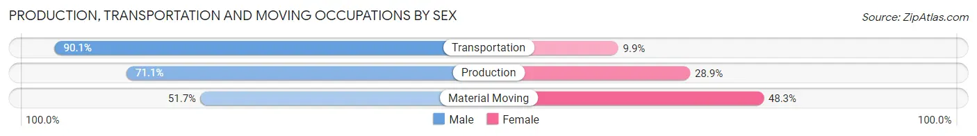 Production, Transportation and Moving Occupations by Sex in Zip Code 29372