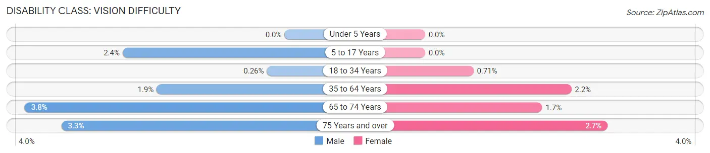 Disability in Zip Code 29414: <span>Vision Difficulty</span>