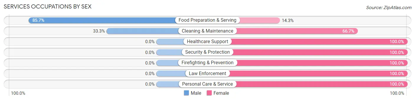 Services Occupations by Sex in Zip Code 29429