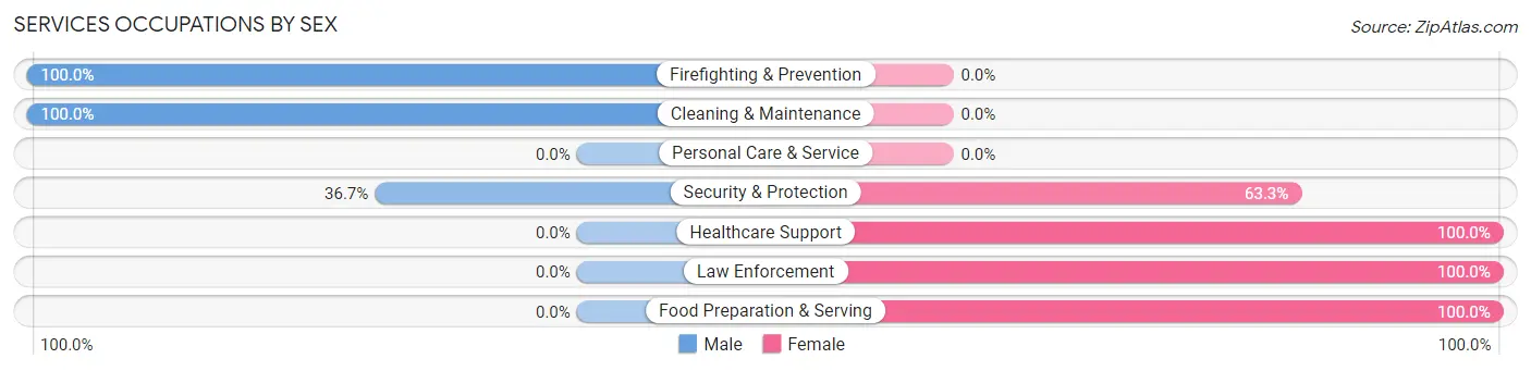 Services Occupations by Sex in Zip Code 29446