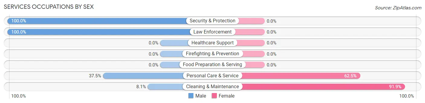 Services Occupations by Sex in Zip Code 29458