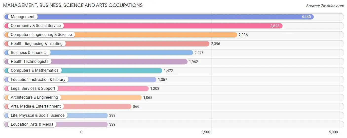 Management, Business, Science and Arts Occupations in Zip Code 29464