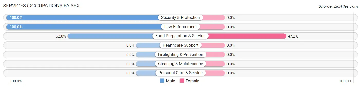 Services Occupations by Sex in Zip Code 29469