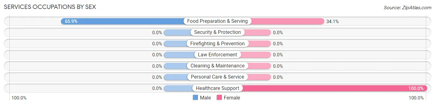 Services Occupations by Sex in Zip Code 29471
