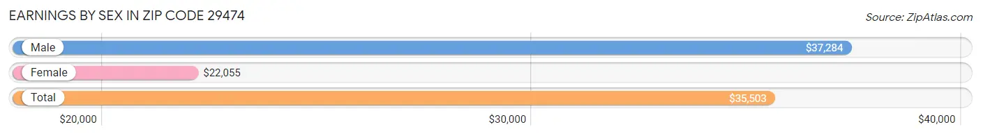 Earnings by Sex in Zip Code 29474