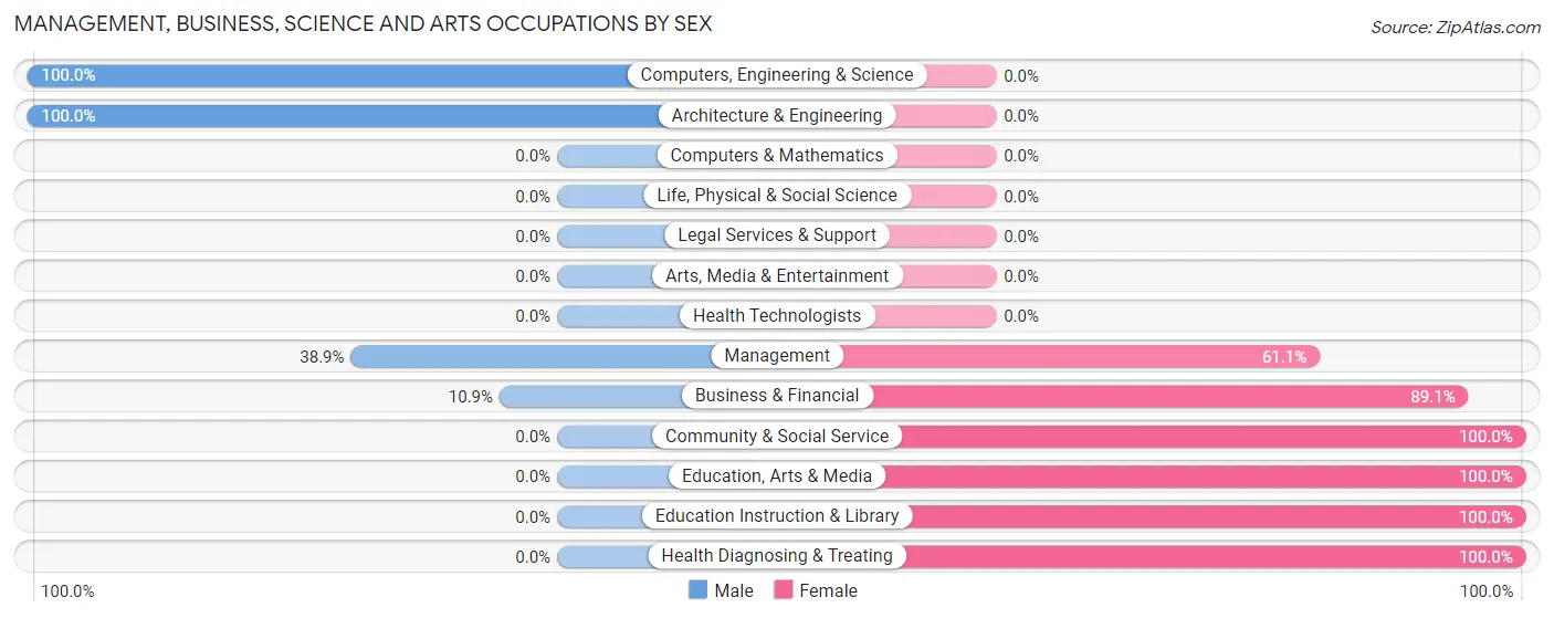 Management, Business, Science and Arts Occupations by Sex in Zip Code 29475
