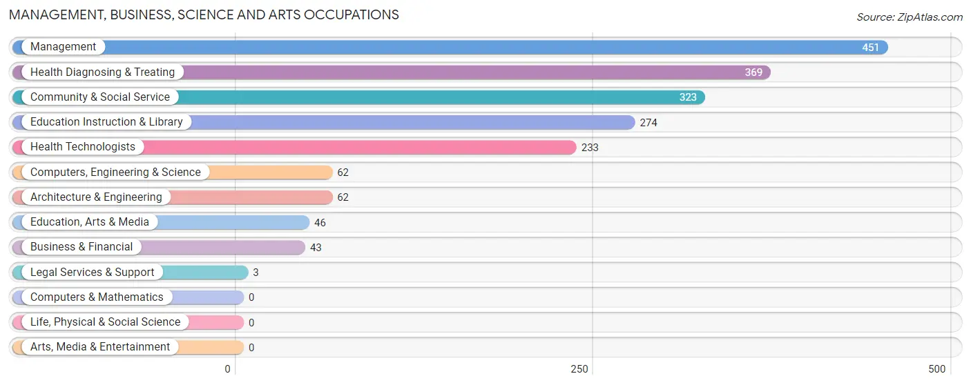 Management, Business, Science and Arts Occupations in Zip Code 29536