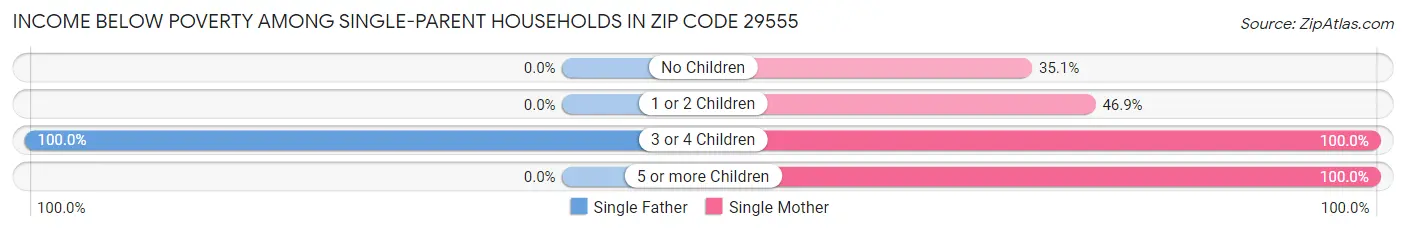 Income Below Poverty Among Single-Parent Households in Zip Code 29555