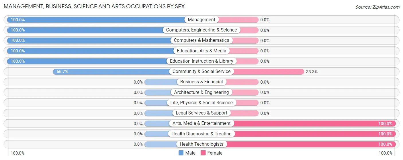 Management, Business, Science and Arts Occupations by Sex in Zip Code 29567