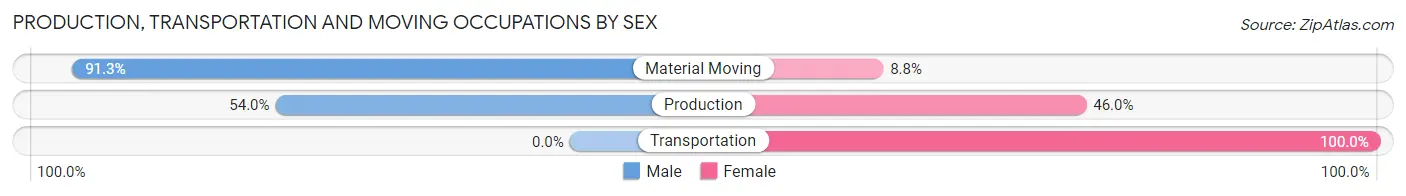 Production, Transportation and Moving Occupations by Sex in Zip Code 29584