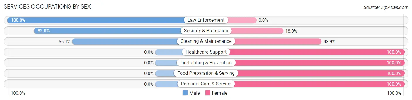 Services Occupations by Sex in Zip Code 29593