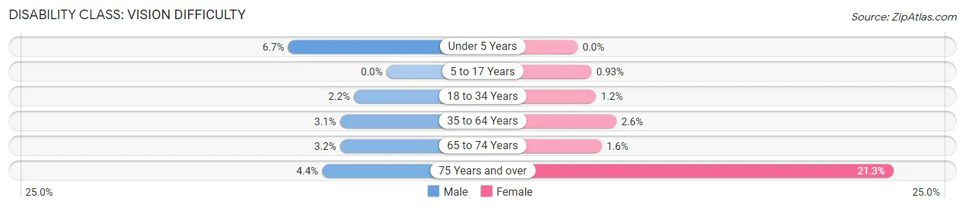 Disability in Zip Code 29609: <span>Vision Difficulty</span>