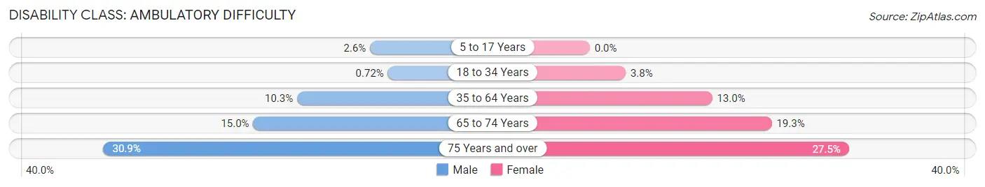 Disability in Zip Code 29640: <span>Ambulatory Difficulty</span>