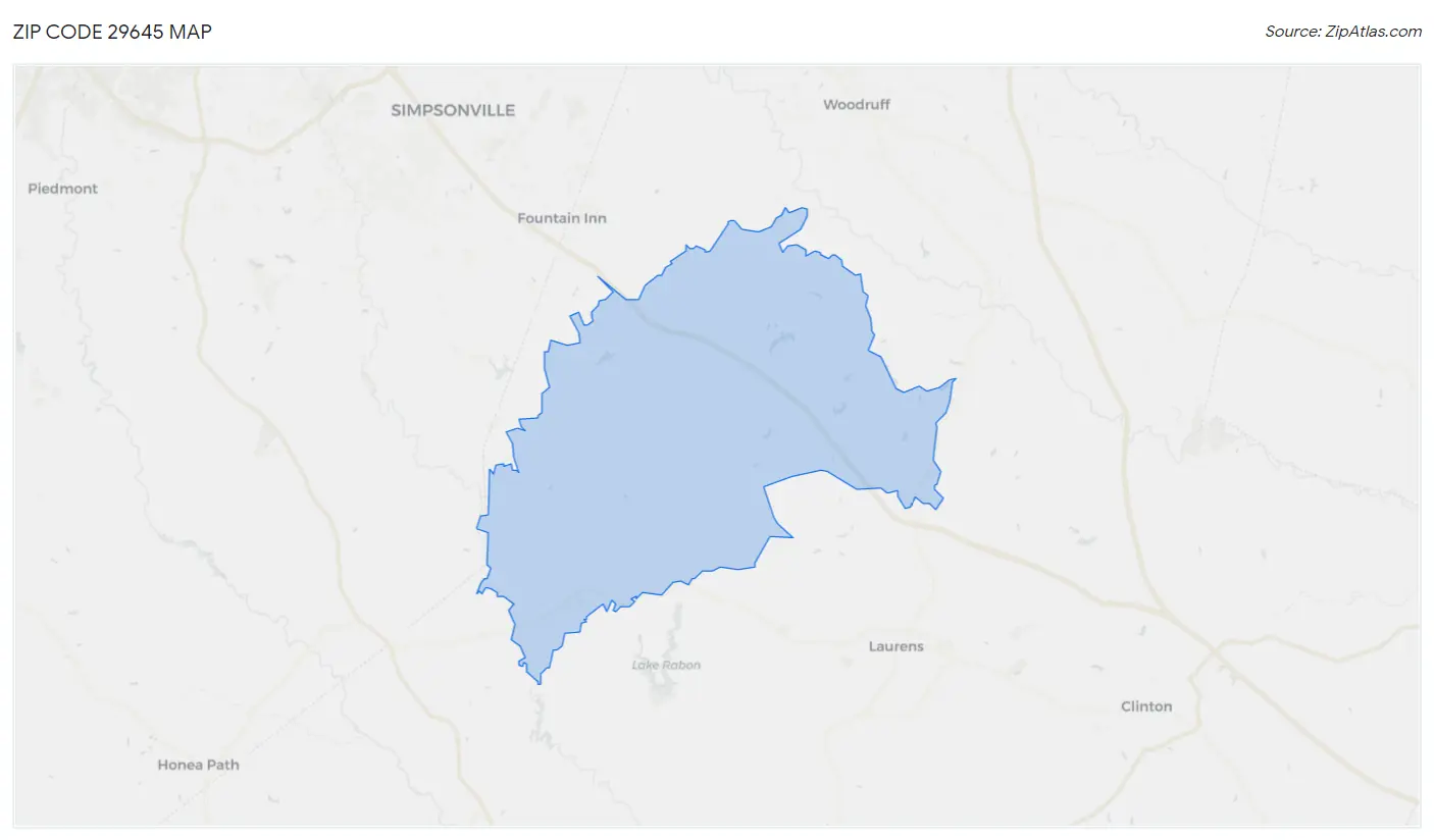 Zip Code 29645 Map