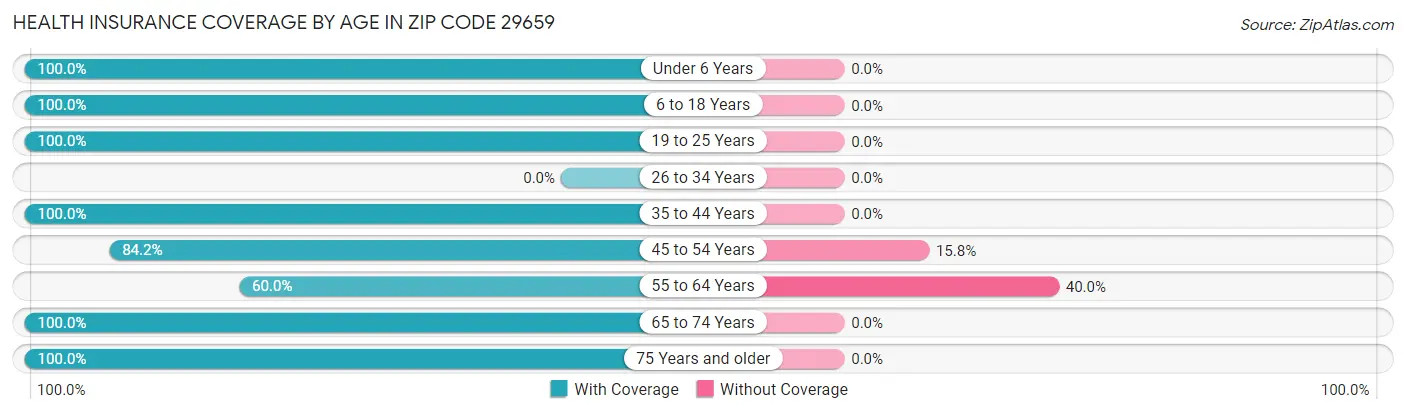 Health Insurance Coverage by Age in Zip Code 29659