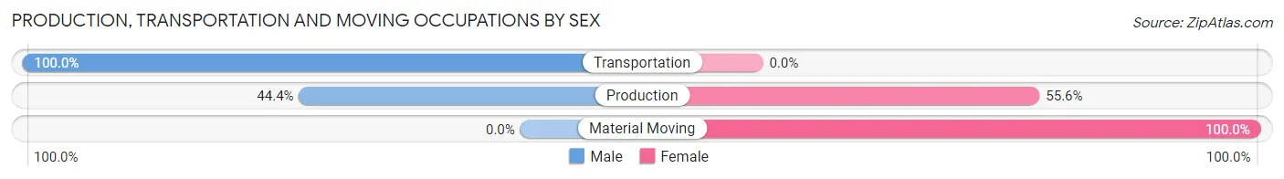 Production, Transportation and Moving Occupations by Sex in Zip Code 29667