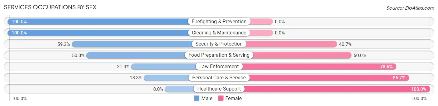 Services Occupations by Sex in Zip Code 29717