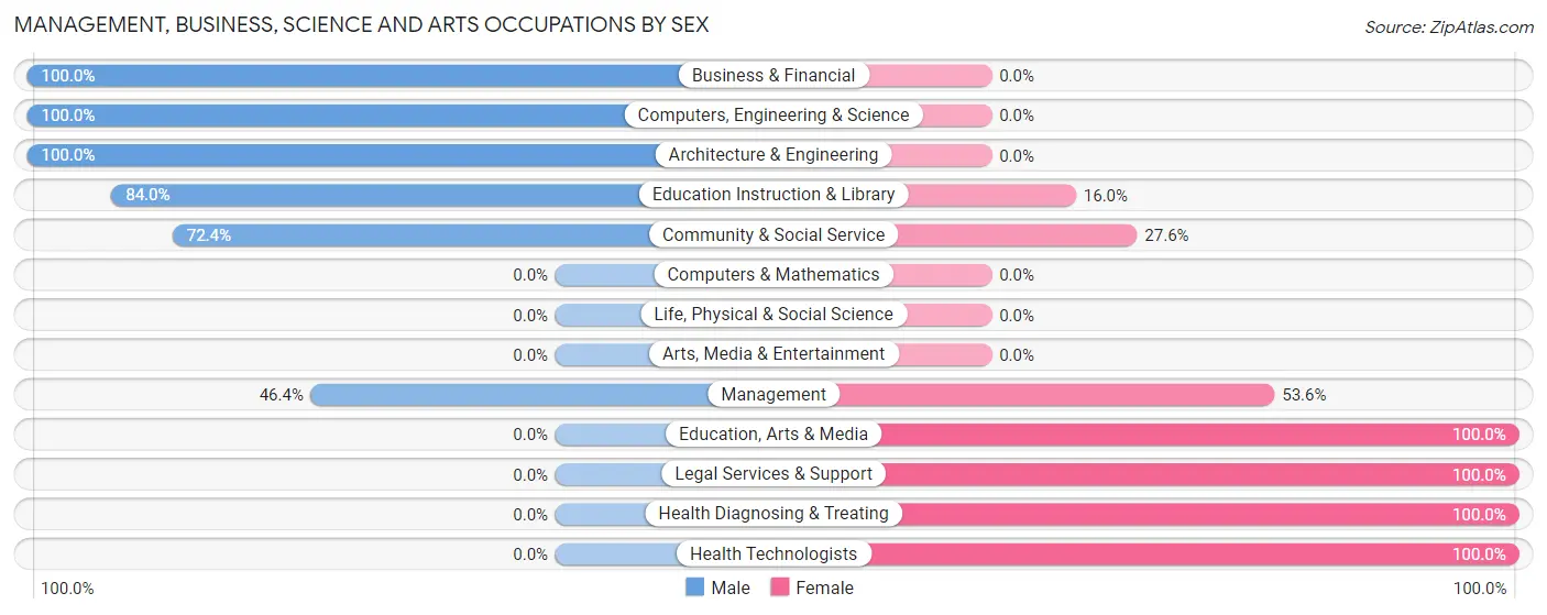 Management, Business, Science and Arts Occupations by Sex in Zip Code 29727
