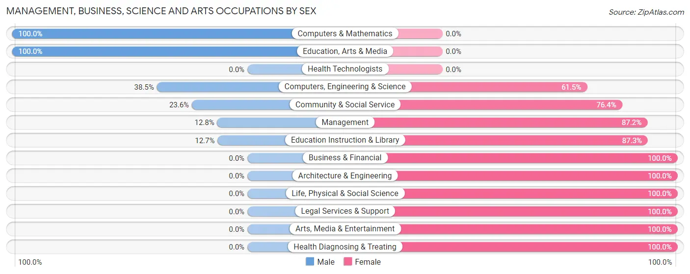 Management, Business, Science and Arts Occupations by Sex in Zip Code 29741