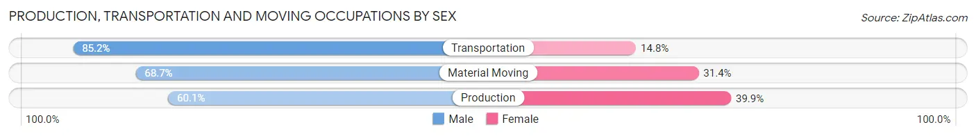 Production, Transportation and Moving Occupations by Sex in Zip Code 29745