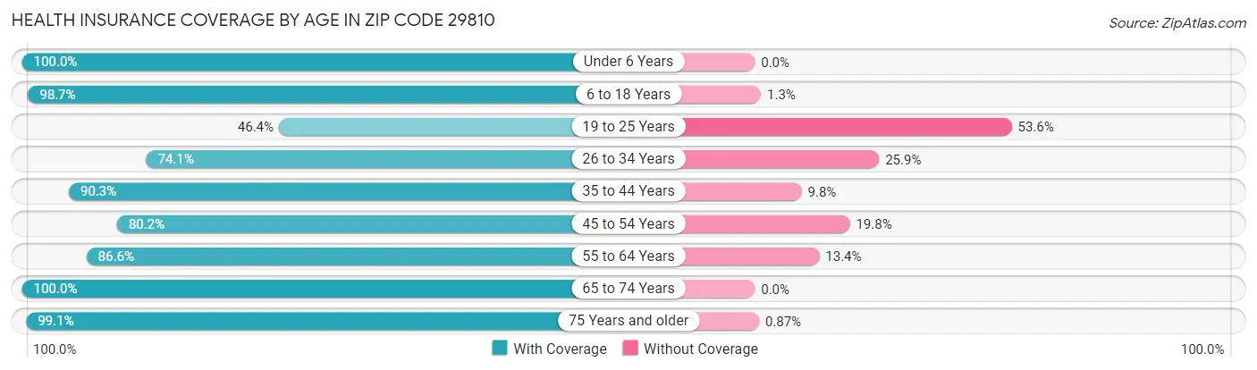 Health Insurance Coverage by Age in Zip Code 29810