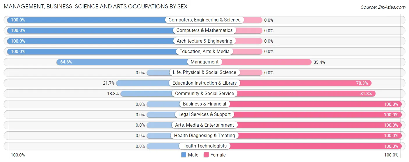 Management, Business, Science and Arts Occupations by Sex in Zip Code 29847