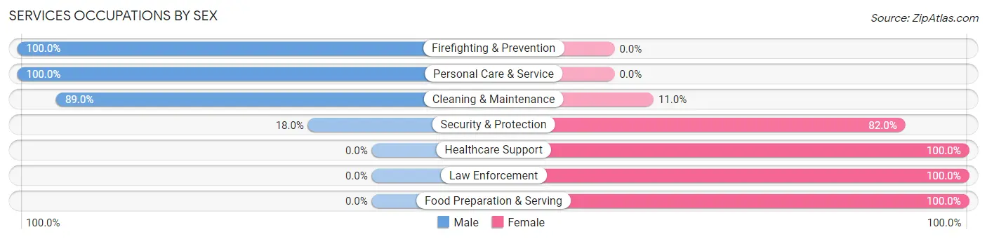 Services Occupations by Sex in Zip Code 29918