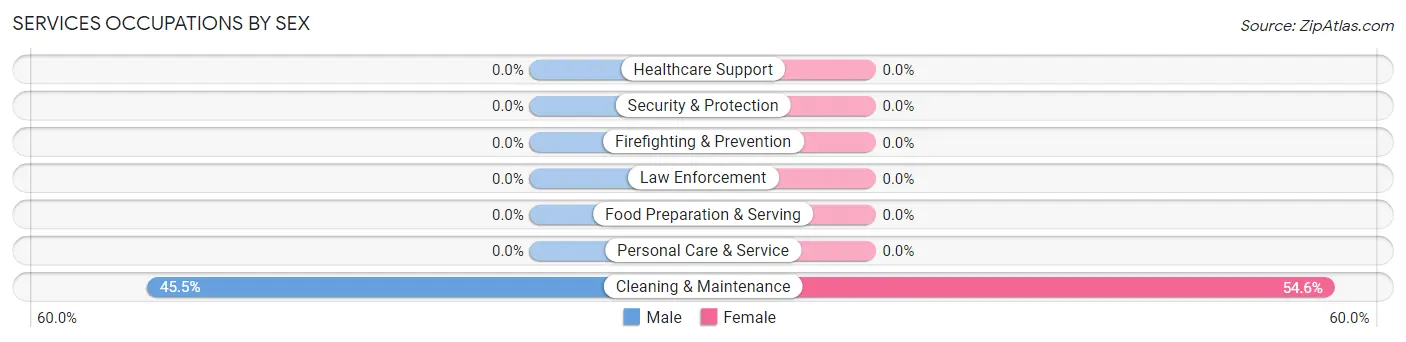 Services Occupations by Sex in Zip Code 29923