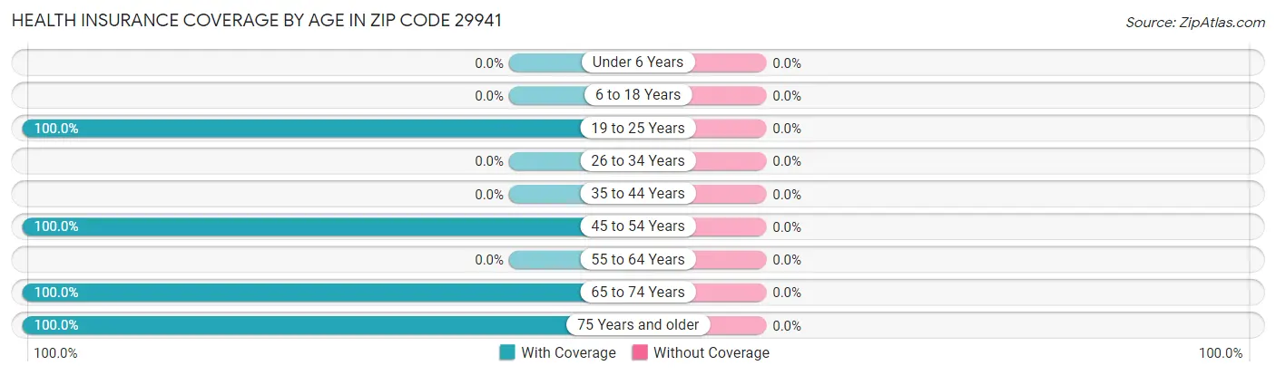 Health Insurance Coverage by Age in Zip Code 29941