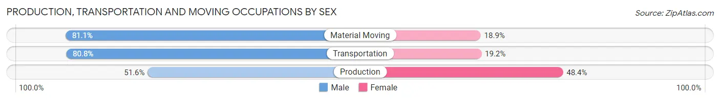 Production, Transportation and Moving Occupations by Sex in Zip Code 30012