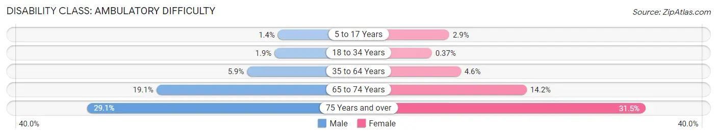 Disability in Zip Code 30034: <span>Ambulatory Difficulty</span>